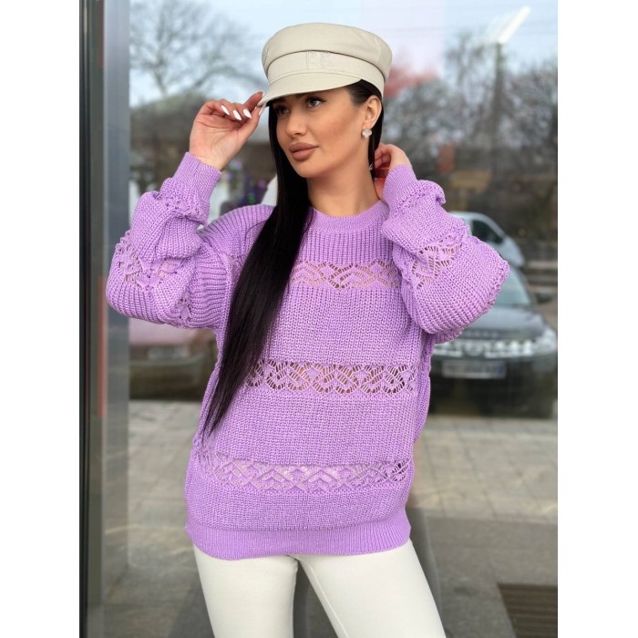 Жіночий вʼязаний ажурний светр LILIA