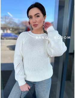 Жіночий вʼязаний светр англійської вʼязки REGLAN