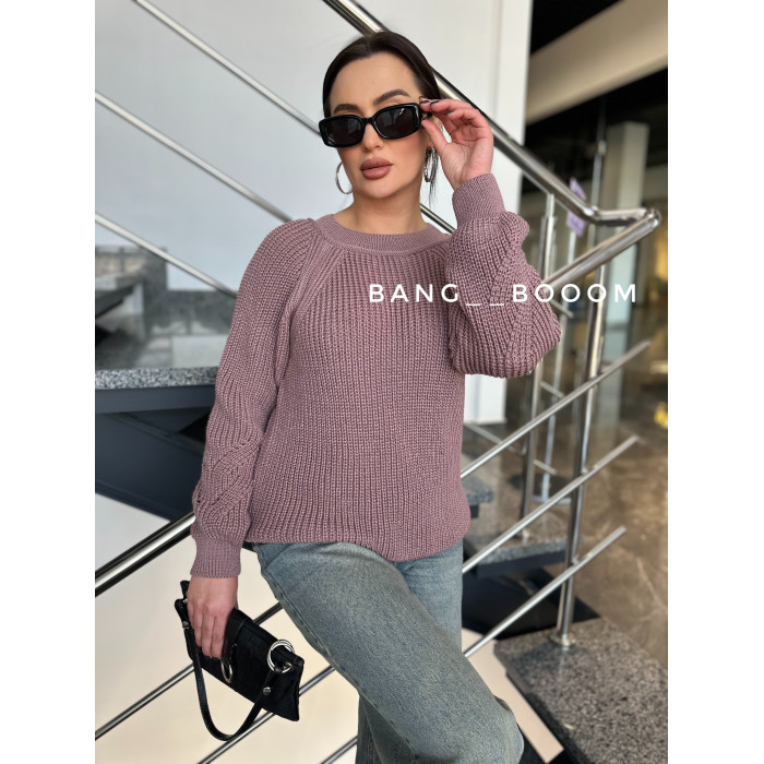 Жіночий вʼязаний светр англійської вʼязки REGLAN