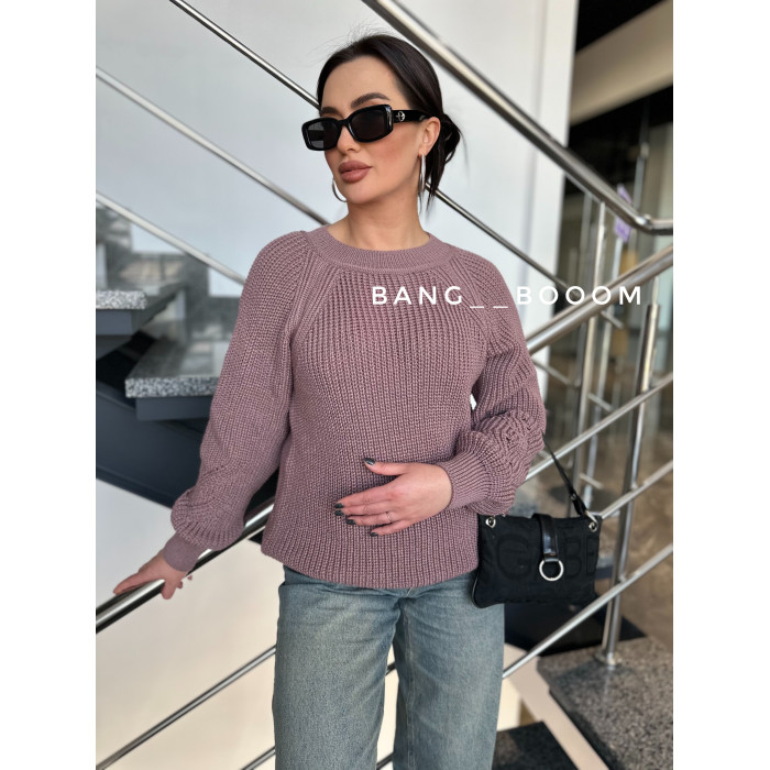 Жіночий вʼязаний светр англійської вʼязки REGLAN